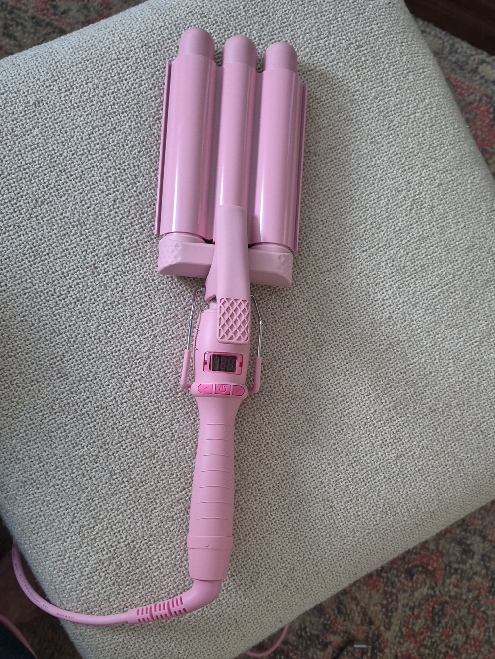 Triple Barrel Pink Hair Waver - Professional Hair Styling Iron